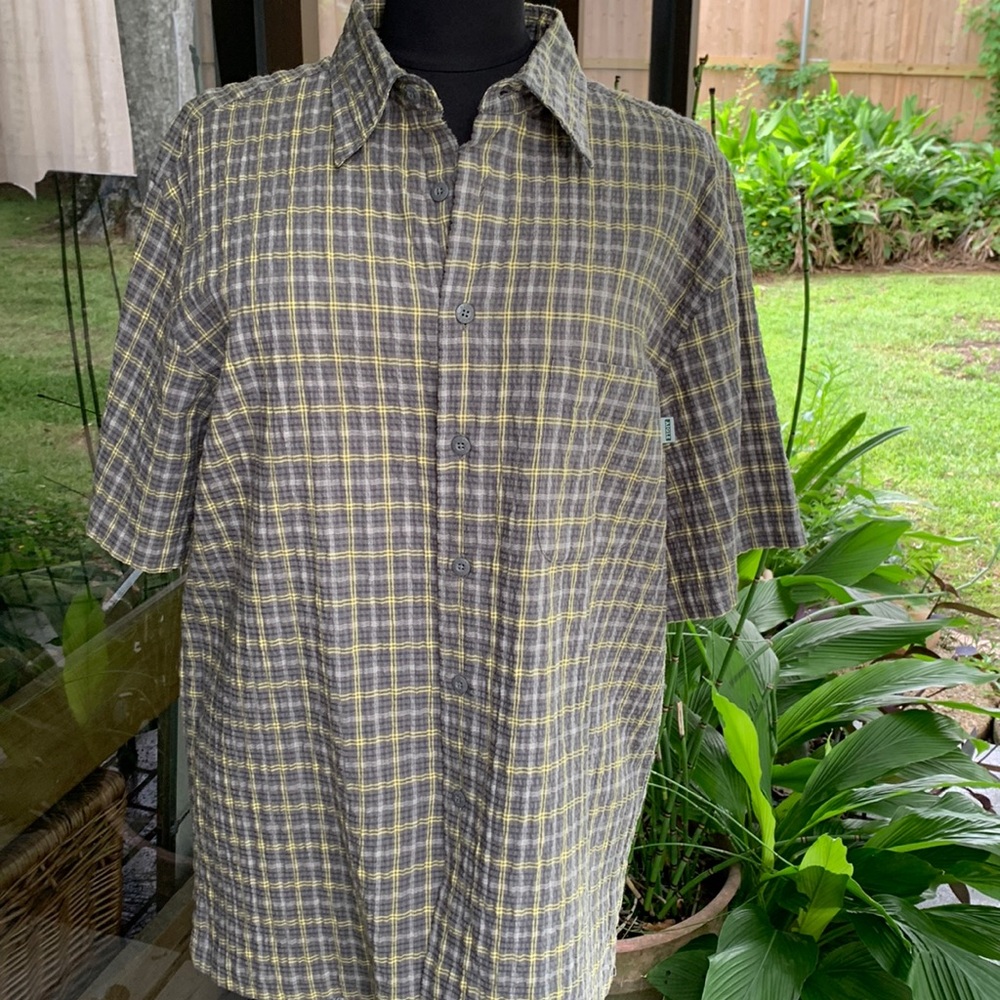 AIGLE mens seersucker short sleeve shirt